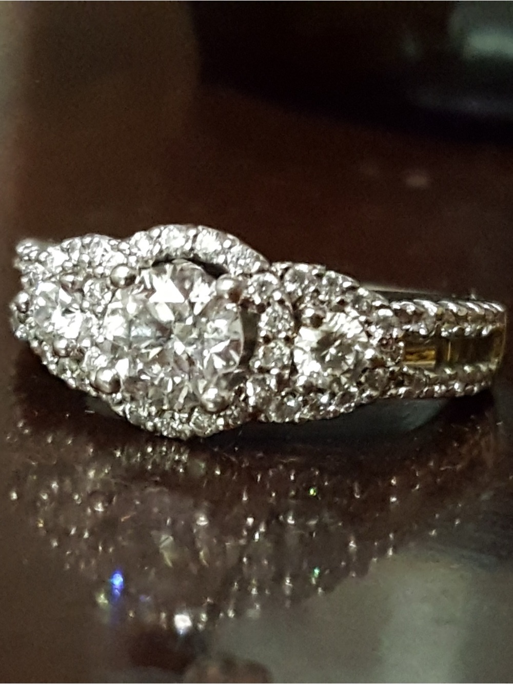 Zales Silver Halo Diamond Engagement Ring